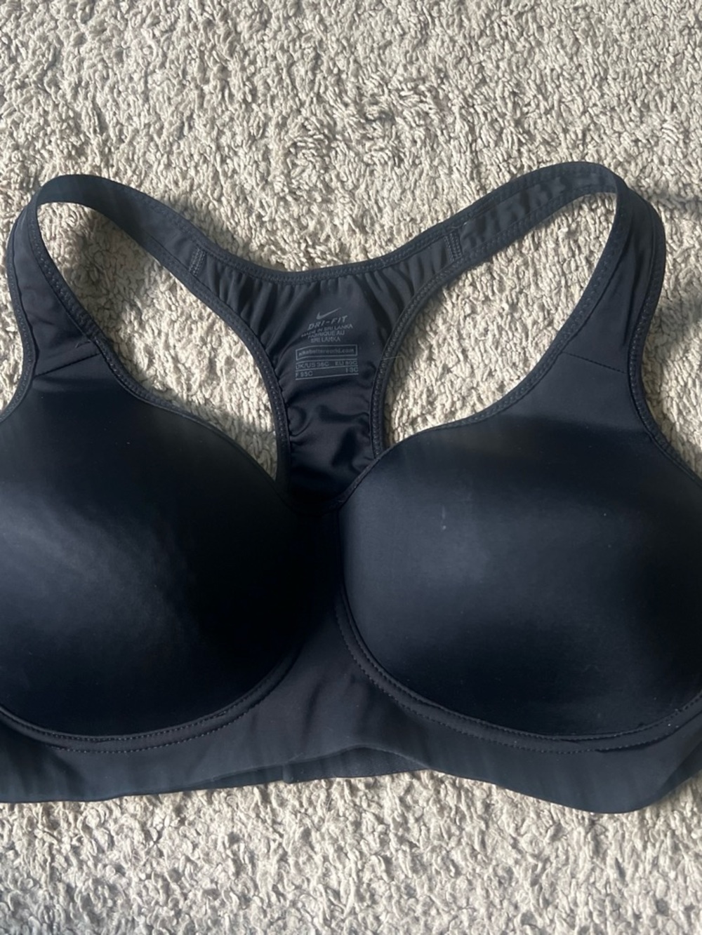 Nike Black Padded Racerback Sports Bra